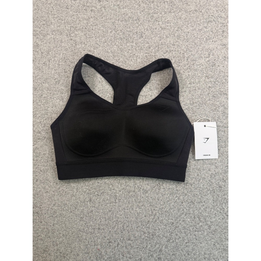 Gymshark Lightweight High Support Sports Bra Black Racerback XS